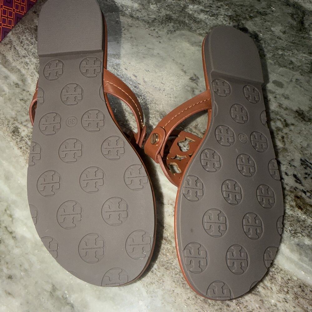 Tory Burch Women’s Miller Sandals – Vintage Vachetta Brown/Tan – Size 39 NWOB SS - Picture 2 of 5